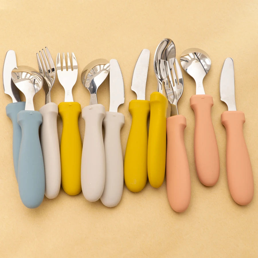 Infant Feeding Set – Silicone Plate, Spoon & Fork