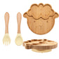 Baby Dinnerware – 3PCS Bamboo Plate & Suction Tableware