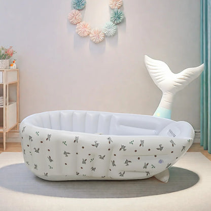 1PCS Inflatable Baby Bathtub Infant Anti-Slip Bath Seat Pool with Air Pump Travel Camping Portable Toddler Bath Tub Age 0-3 Year