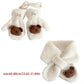 Y4UD Cosy Lamb Wool Kids Scarf and Gloves Set Baby Winter Essential with Cartoon Bear Designing for Warmth In Cold Weather