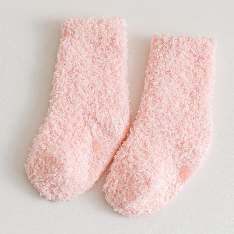 Non-Slip Plush Coral Fleece Socks