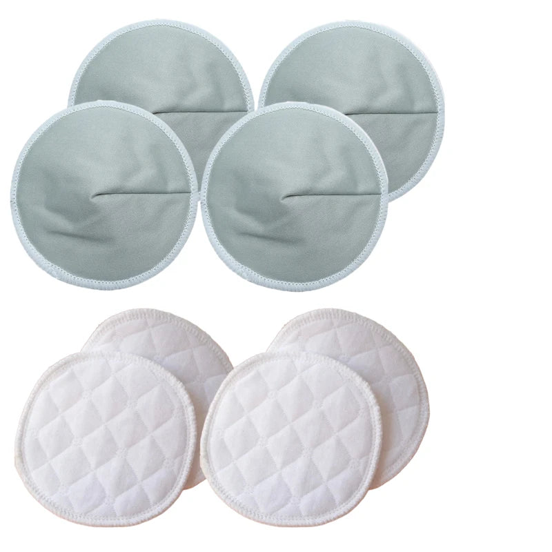2 Styles 4 Pairs Reusable Breast Pads 3 Layers Washable Soft Maternal Breastfeeding Pads Postpartum Bamboo Fiber Bra Accessories