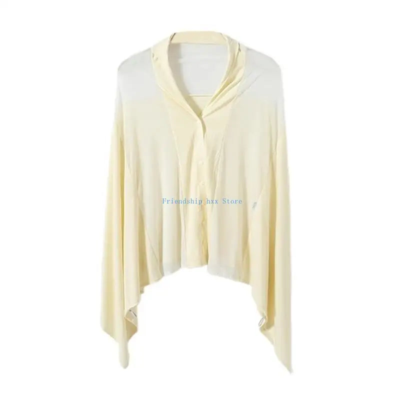 F1CB Upgrades Nursing Cover Scarf Breastfeeding Apron Soft & Breathable Privacy Feeding Shawl Pram Sunshade Fiber for Moms