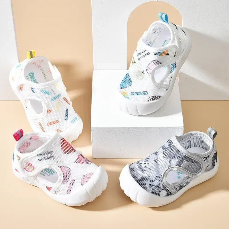 2025 Summer Breathable Air Mesh Kids Sandals 1-4T Baby Unisex Casual Shoes Anti-slip Soft Sole First Walkers Infant Lightweight
