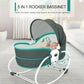 Baby Cradle Baby Rocking Chair for Newborns 0-3 Years Old Baby Soothing Bed Swing Bed 5 in 1 Music Vibrating Tent Rocking Bed