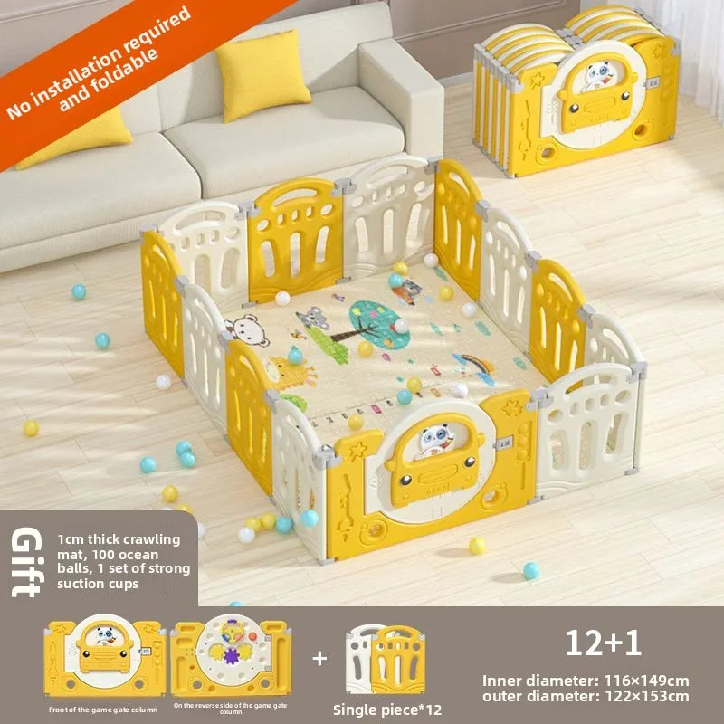 Parc pour bébé pliable avec tapis d'éveil – Sûr et prêt à l'emploi
