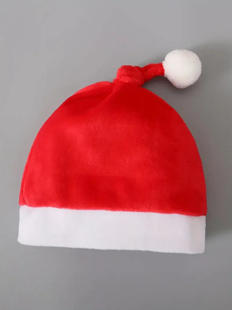Baby's Christmas Party Santa Claus Outfits, Long Sleeve Romper Hat Set For Spring, Autumn And Winter Indoor And Outdoor Wear