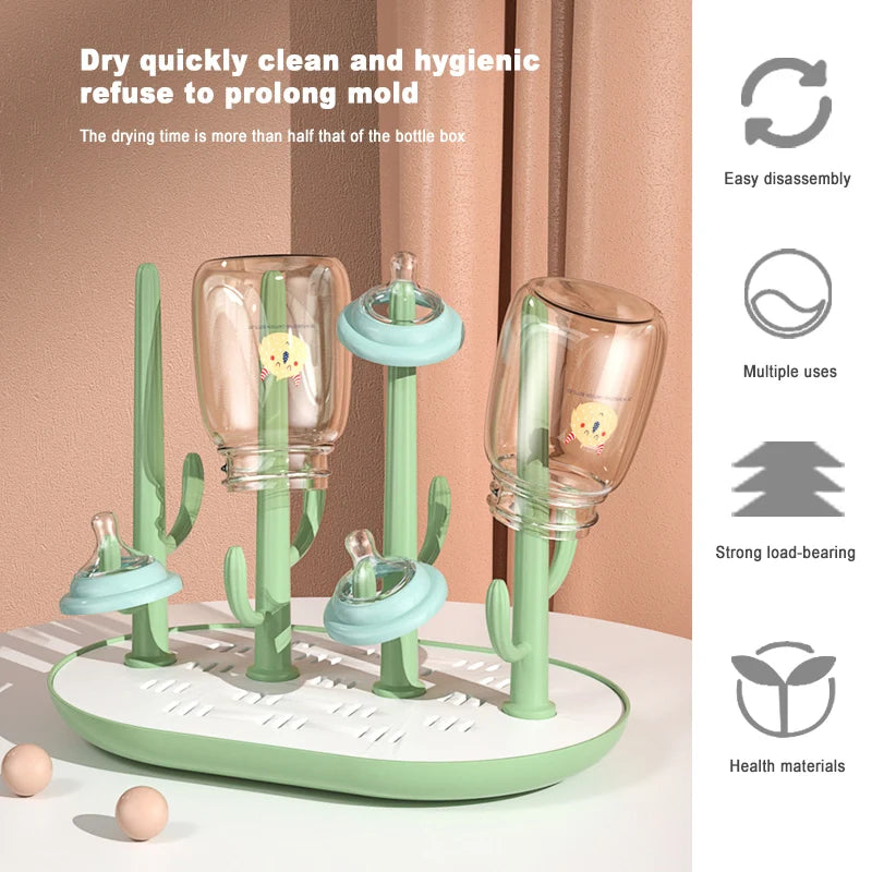 Cute Baby Bottle Drying Rack Solid Color Baby Feeding Bottle Drain Rack Baby Bottle Holder Feeding Stuff