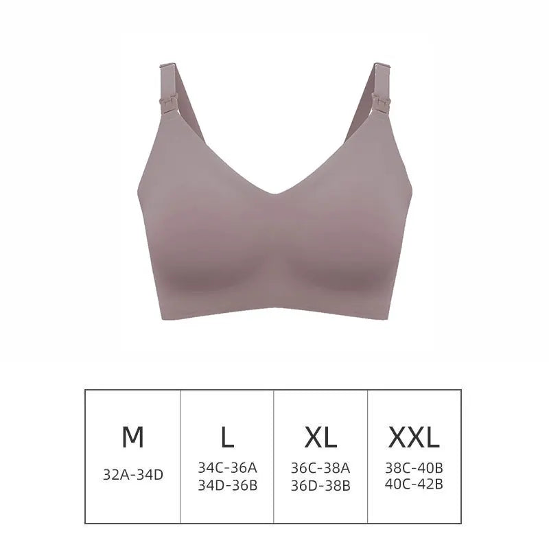 Ultra Thin Laser Cutting Ladies Feeding Bra Seamless Removable Padded Breastfeeding Bras Plus Size Push Up Maternity Support Bra