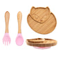 Baby Dinnerware – 3PCS Bamboo Plate & Suction Tableware