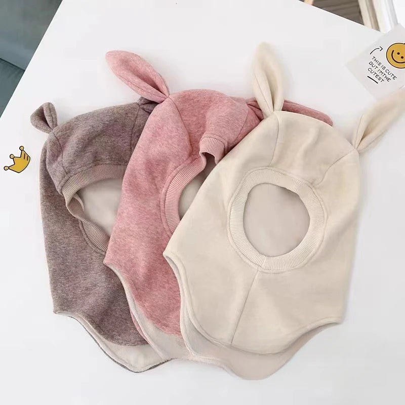 Winter Wool Rabbit-Ear Balaclava – Warm Adjustable Hat for Kids