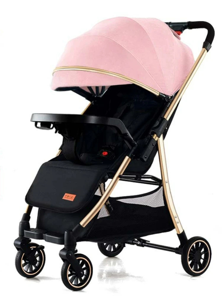 Baby Stroller Two-way light Stroller One-button Travel Portable Pram Infant Trolley Folding High-view Stroller baby carriage