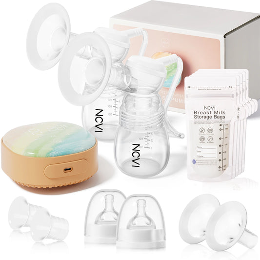 NCVI Rechargeable Electric Breast Pump, 4 Modes & 9 Suction Levels, Ultra-Quiet