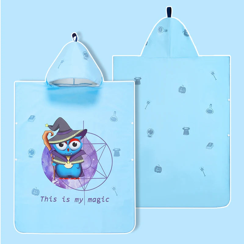 Kids Beach Poncho Towels Quick-Dry Absorbent for Baby Shower, Children's Hooded Bathrobe for Boys Girls Wearable Swim Bath Towel