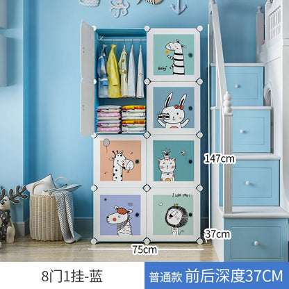 Plastic Kids Closet Baby Clothes Partitions Bedroom Organizer Cube Shelves Wardrobe Modern Small Guarda Roupa Home Furniture