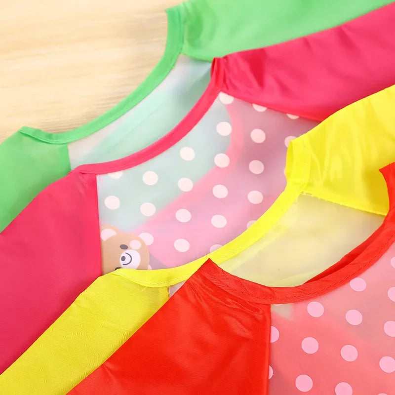 Waterproof EVA Full Sleeve Baby Bibs Children Apron Long Sleeve Feeding Smock Kids Eating Breastplate Infant Scarf Clothing