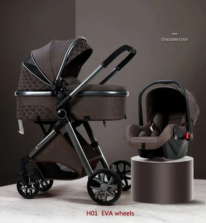 2025 High Landscape 3-in-1 Luxury Baby Stroller & Carriage – Infant Cradle