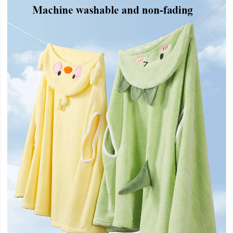 Baby Hooded Bath Towels Cartoon Animal Newborn Blanket Toddler Bathrobe Swaddle Wrap Boys Girls