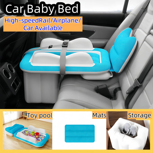 Portable Toddler Inflatable Travel Bed – Airplane & Car Seat Extender Mattress