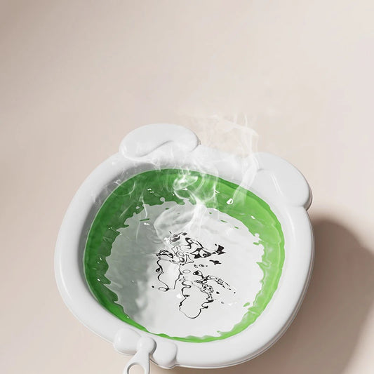 Children's silicone folding wash basin, baby specific portable wash basin, thickened and hanging foot basin