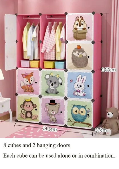 Storage Locker Child Wardrobe for Clothes Girl Cupboard Kids Cabinet Babies Bedroom  Meuble Chambre Enfant Child Room Furniture