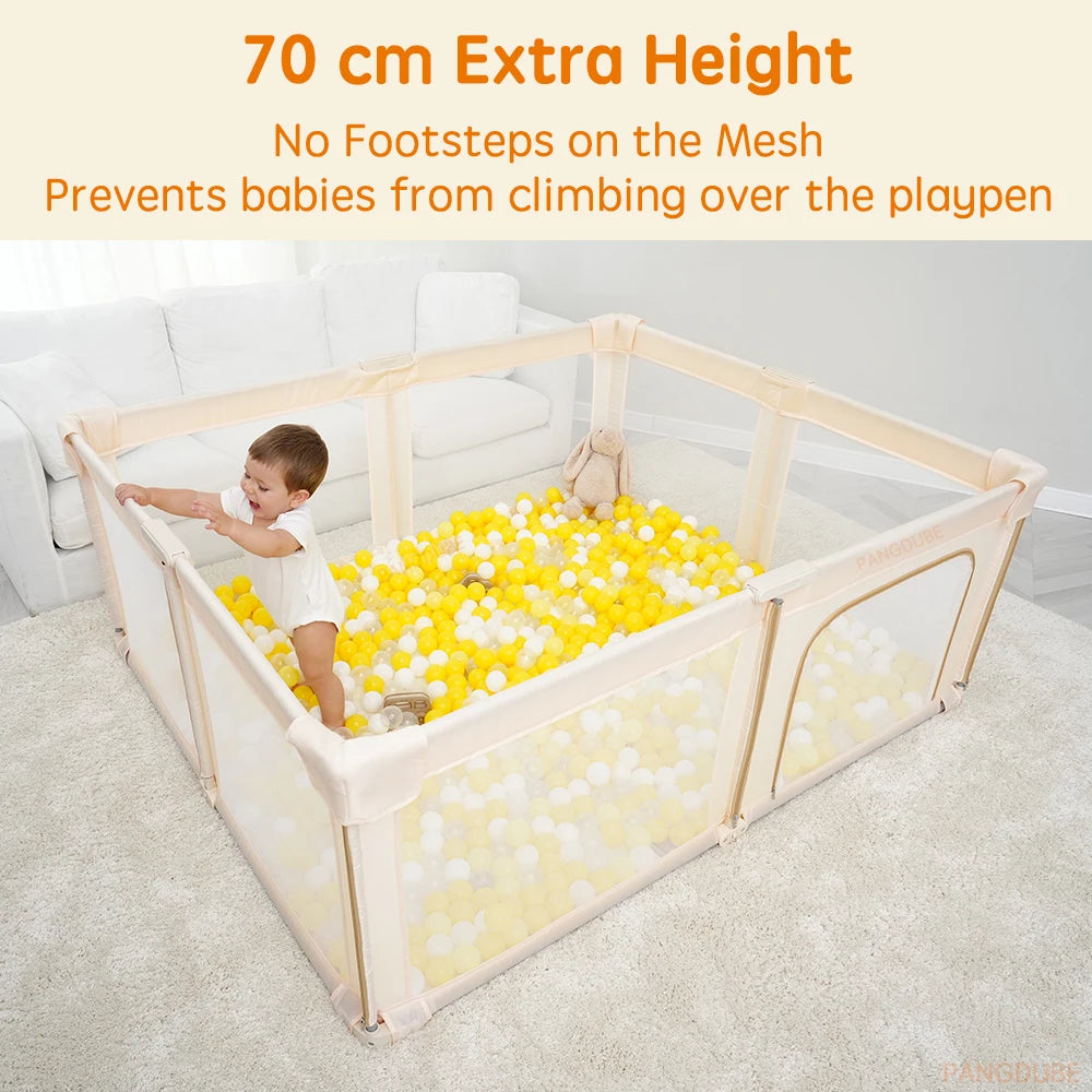 PANGDUBE Foldable Baby Playpen – Portable Activity Fence & Ball Pit