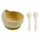 Ensemble repas pour tout-petit – Bol, cuillère et fourchette en silicone antidérapant