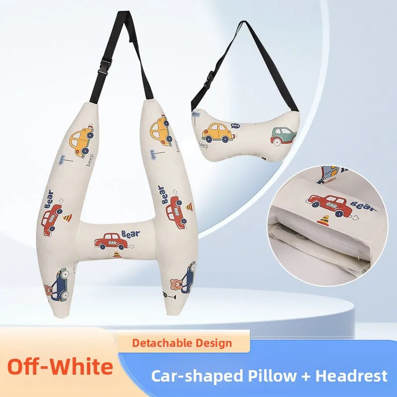 Children's Car Headrest  Cuion Long Distance Travel Se Ne Support Pillow Ba  Hable Sp Wool Filling