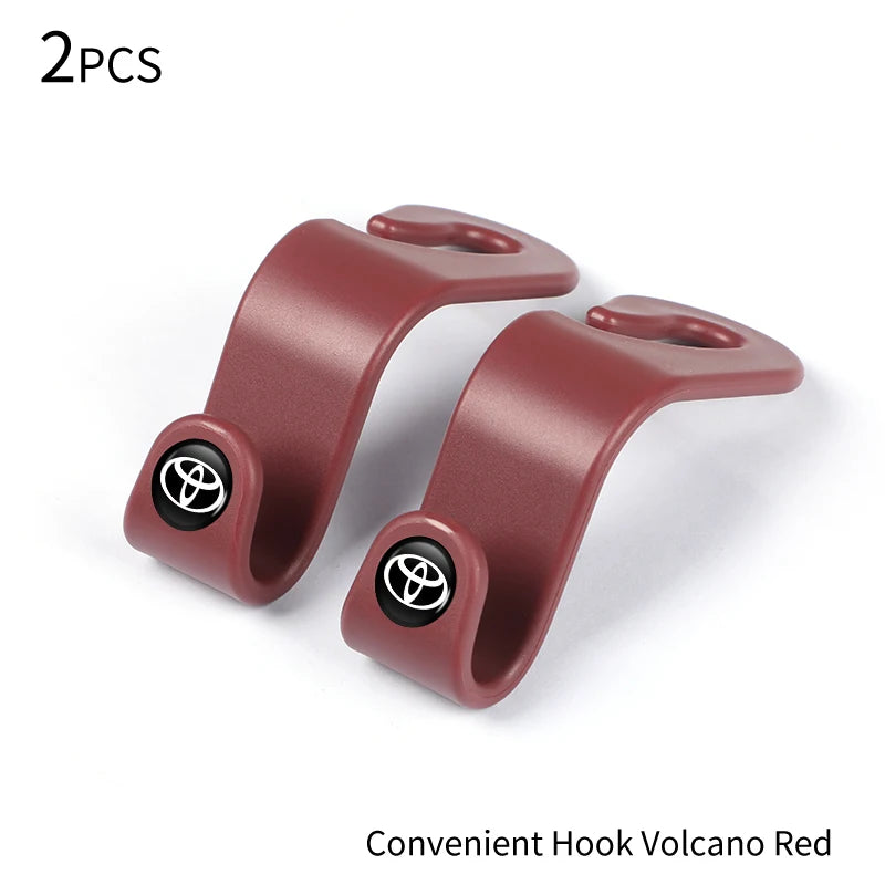 Car Logo Seat Hook Multi-function Seatback Storage Hanger Accessories For Toyota Gazoo Racing Crown Corolla YARIS L Auris Hilux