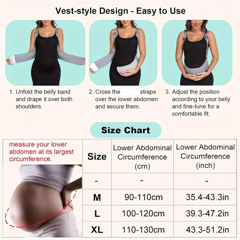 Belly Bands for Pregnant Women,Breathable Pregnancy Belly Support Belt with Adjustable Straps,Back Support,Pelvic Support Belt