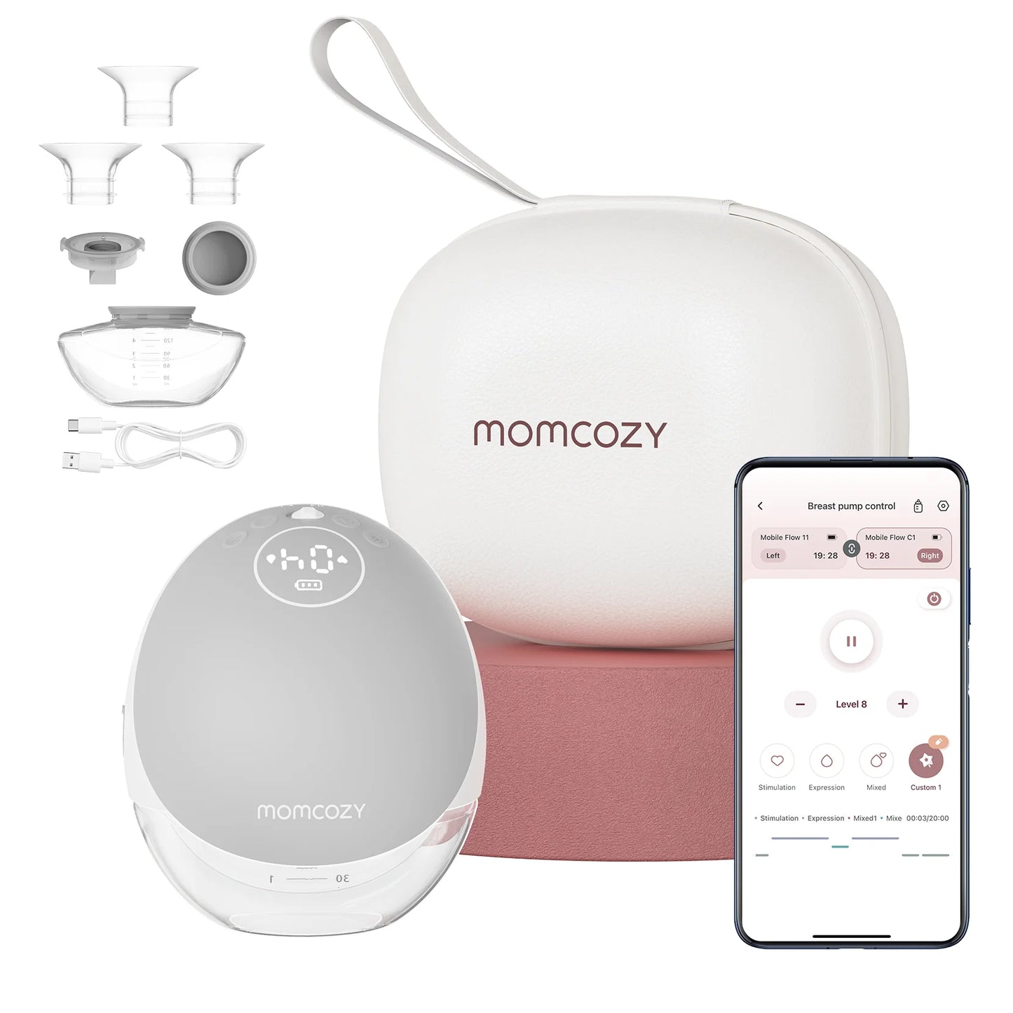 Momcozy M9 Breast Pump Hands Free Upgraded Mobile Flow