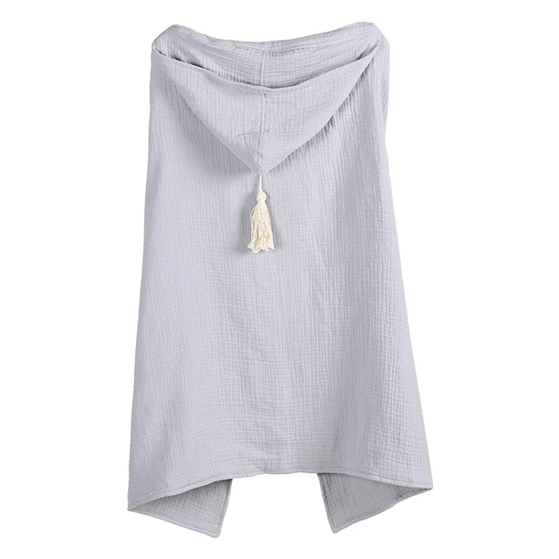 2022 New Baby Hooded Bath Towel Receiving Blanket Muslin 4 Layers Cotton Gauze Swaddle Wrap Towel Cape Bathrobe Cloak Poncho