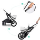 Baby stroller 2 in 1, Luxury PU leather Newborn Carriage,High Quality Landscape two way trolley car, baby Pushchair shell pram