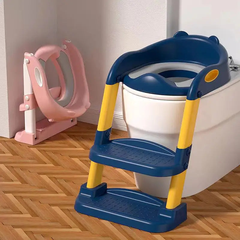 Children's Potty Training Seat – Folding Toilet Ladder with Adjustable Step Stool
