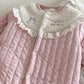 Cozy Floral Baby Romper with Detachable Hood