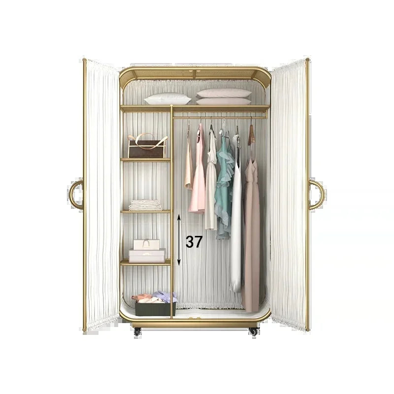 Modern Minimalist Wardrobe Organizer Storage Cube for Bedroom, Baby, and Home Furniture - Armable Metal Design