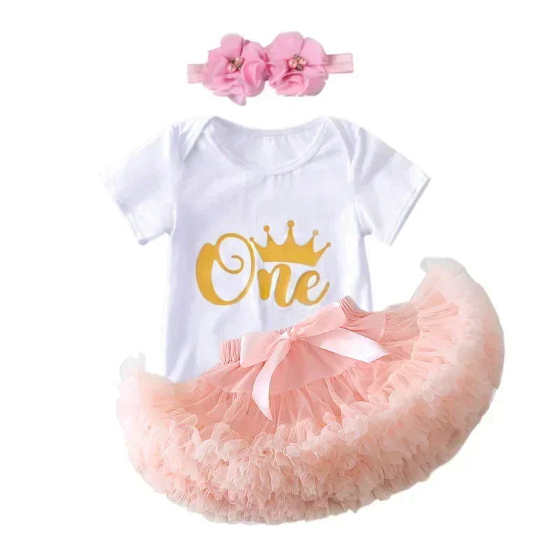 Baby Girl Birthday Set – Tutu Skirt & Headband for 1Y+