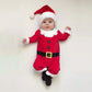 Baby's Christmas Party Santa Claus Outfits, Long Sleeve Romper Hat Set For Spring, Autumn And Winter Indoor And Outdoor Wear