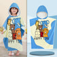 Kids Beach Poncho Towels,Absorbent Quick Dry,Children's Hooded Bathrobe for Boys Girls 3-12Years,Animal Cartoon Swim Bathing Cap