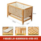 Adjustable Beechwood Baby Crib Convertible Bedside Sleeper with Guardrail Wheels Baby Bassinet Nest Bed Child Sleep with Wheels