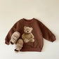 Autumn Winter Baby Clothes Cute Bear Print Casual Wear Top Sweater Thick Girls Boys Pullover Tops Soft Comfortable
