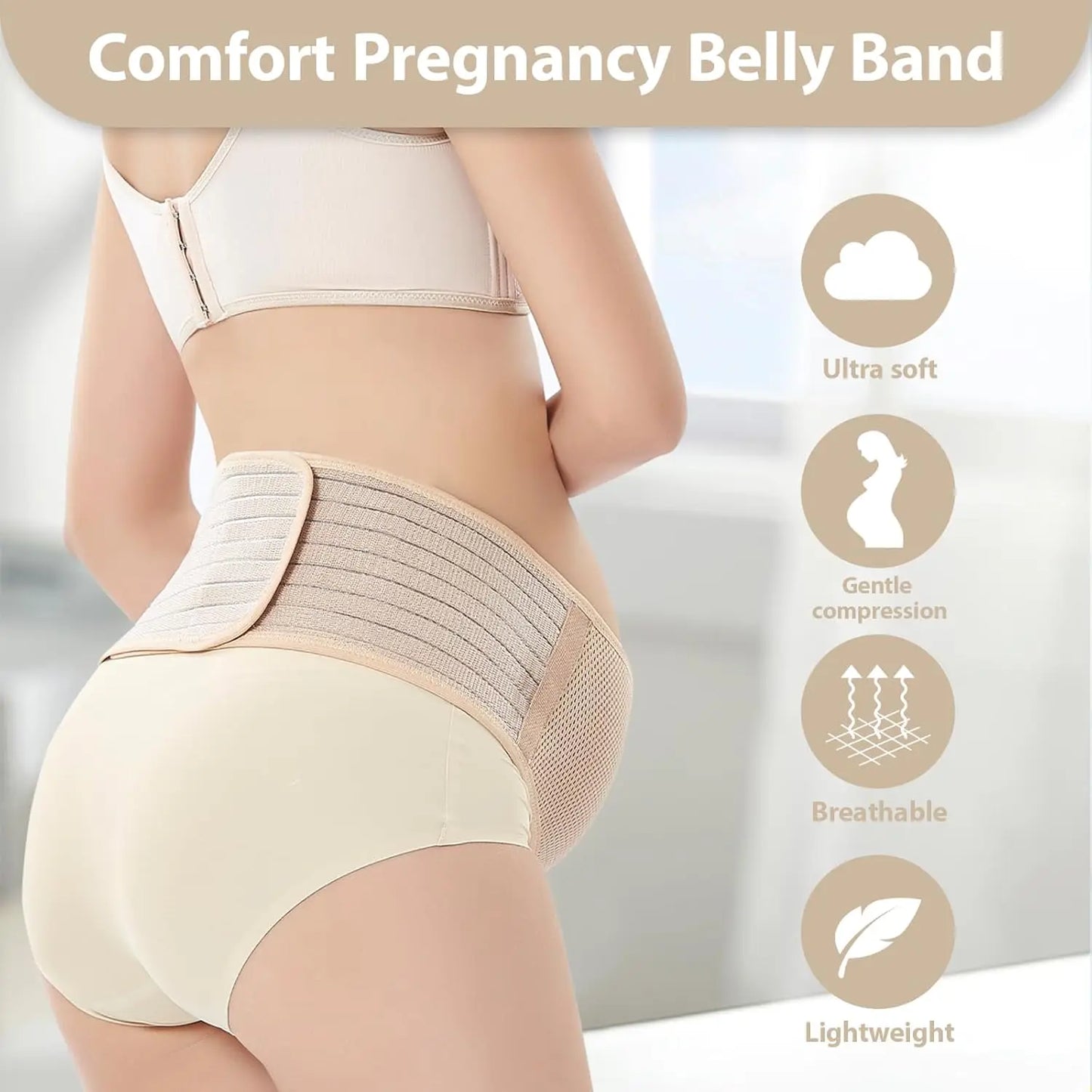 Pregnancy Belly Band for Pregnant Women - Pregnancy Belly Band supports and relieves back, pelvic, abdominal and hip pain
