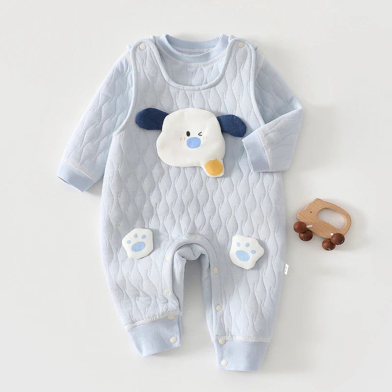 Cute Cartoon Embroidered Baby Jumpsuit