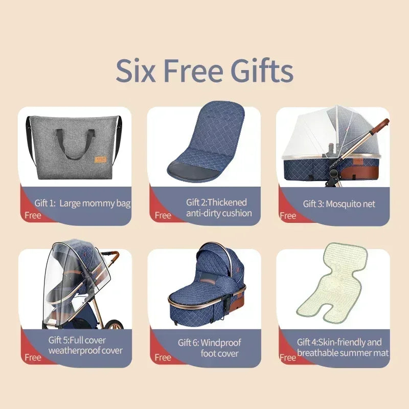 3-in-1 High Landscape Stroller with Car Seat & ISOFIX