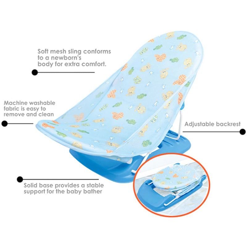 Summer Deluxe Baby Bather Seat Comfort Folding Baby Bather Rocking Chair Baby to Toddler Bath Tub - No-Slip Seat