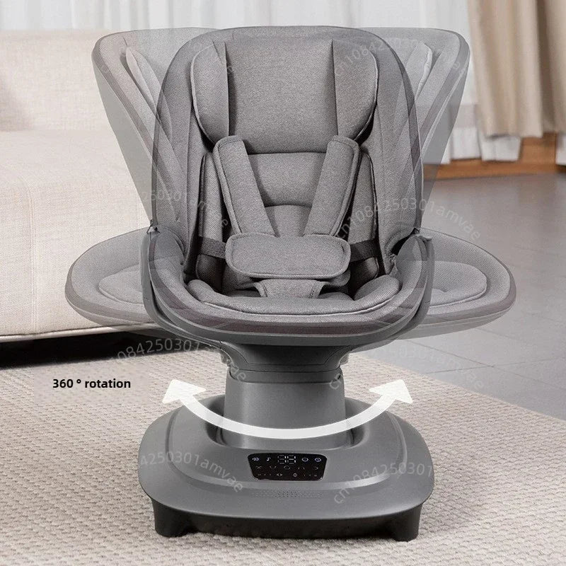 Electric Baby Soothing Chair Luxury Baby Rocking Chair  Connectable To APP  360° Rotating Baby Rocking Chair Adjustable Backrest