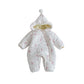 Baby Teddy Bear Jumpsuit 2025 New Winter Baby Super Cute Hooded Crawling Suit Newborn Cartoon Cotton Jacket