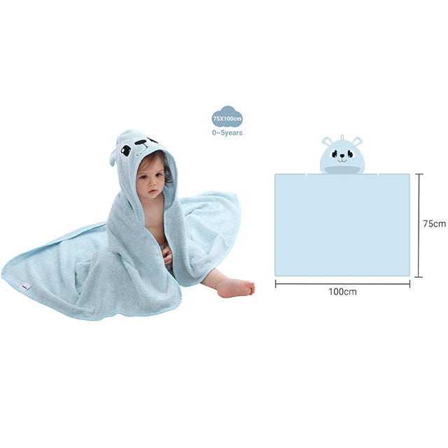MICHLEY Lion Bamboo Baby Bath Towel Hooded Newborn Cute Cartoon Toddler Infant Bathrobe Shower Unisex For Kids Girls Boys 0-5T