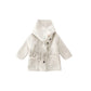 Autumn Winter Children Girl Overcoat Colorful Button Pockets Kid Baby Girls Outerwear Loose Warm Toddler Girls Jacket Soft Scarf