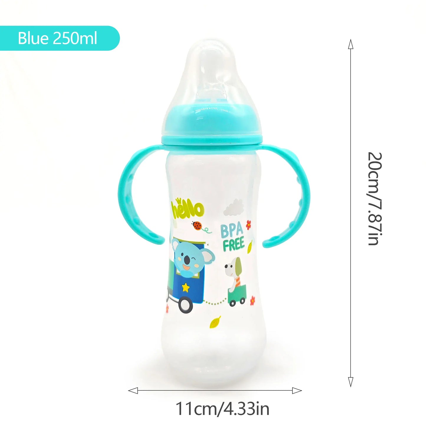 240ml Cartoon Baby Feeding Bottle – BPA-Free, Drop & Leak-Proof